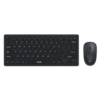 Picture of HAVIT KB255GCM AUTO SLEEP FUNCTION MINI WIRELESS KEYBOARD & MOUSE COMBO- Black