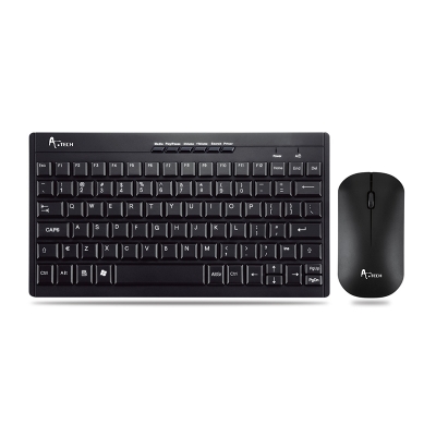 Picture of A.tech Mini Wireless Keyboard and Mouse Combo With Multimedia Key- Black
