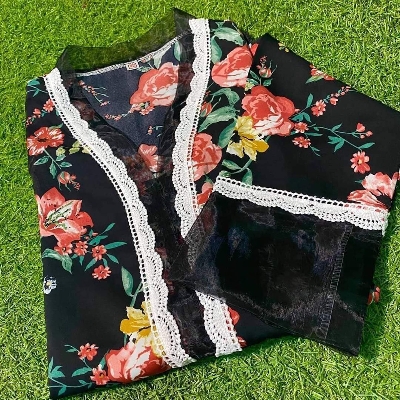 Picture of Western Fashion Ladies Most demanding party wear Double georgette special Style Kurtas with designed pant For Women