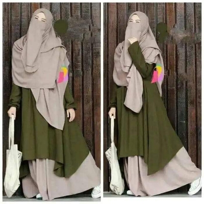 Picture of New Dubai Cherry Georgette Stylish Party Borka skart Plazo Hijab and Nikab For Women