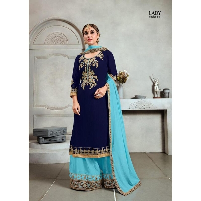 Picture of Georgette Embroidery Work Free Size Designer - Salwar Kameez Suits For Women - Beating