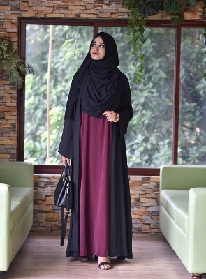 Picture of Arabiyan borkha (koti adjust) Black Color Dubai Cherry Georgette Fabric Comfortable and Stylish  For Women