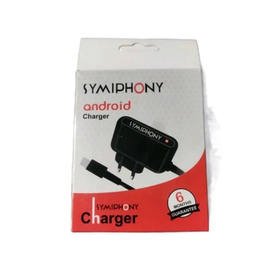 Picture of Symphony Button Phone Charger  Micro Usb Fixed Cable Black
