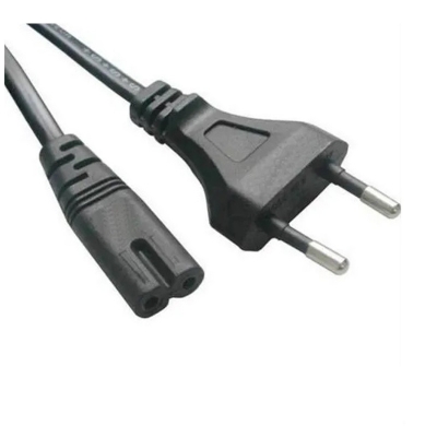 Picture of Universal AC Power Cable 220v 2 Pin 1 Feet Black
