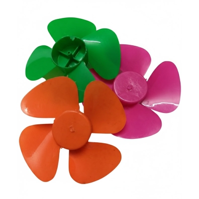 Picture of Toy Motor Fan 4 Wing Fan Plastic Dc Motor Propeller Mini Fan Blade 3Ps Multicolor