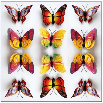 Picture of 12 Ps Butter fly Sticker for Your Bedroom Wall Decoration Multicolor