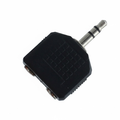 Picture of 3.5mm 1 To 2 3.5mm Audio Stereo Headphone Copier Adapter Black