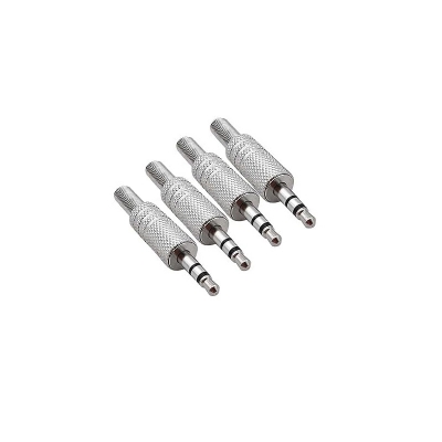 Picture of 3.5mm Aux Connector Headphone Jack, 3 POLE, Metal Audio jack For Computer Speaker, Mobile, Laptop, PC, Bluetooth speaker, Amplifier Pack of 5pcs Silver