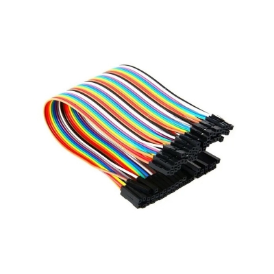 Picture of female to female Jumper Wires 20 Pc Interconnect Electronic Hobby Kit Multicolor