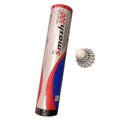 Picture of Smash 500 Badminton Shuttlecock (10 Pcs) - Enjoy Badminton Games With The Smash 500 Shuttlecock Set White