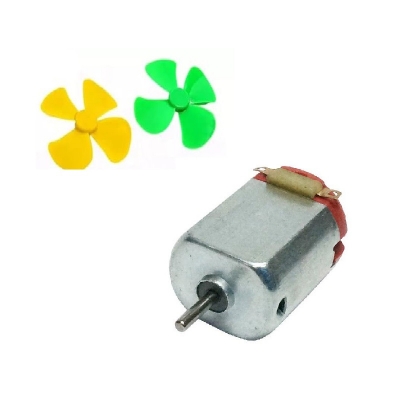 Picture of DC Mini Motor & FAN 4  Leaf 1 Set Fan Multicolor