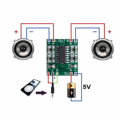 Picture of PAM-8403 Stereo Audio Amplifier - Green Green
