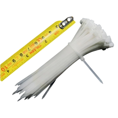 Picture of 100 Ps 4 inch Cable Ties (3*100mm) 100 Pcs Zip Wraps Strap Nylon Fastening Ring Loop Wire industrial Cable Tie Hi Quality White