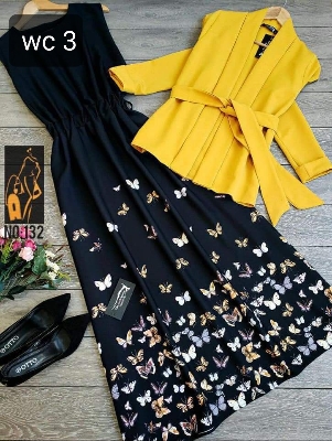 Picture of Readymade Stylish Ladies Floral Gown Cotton Fabric Screen Print Kurti for women - White