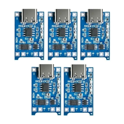 Picture of 5 pcs TP4056 Type - C USB 5V 1A 18650 Lithium Battery Charger Module Multicolor