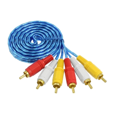 Picture of 1.5 Meter  3 RCA Male to Plug Cable Lead PHONO Audio & Video Composite AV TV DVD Wire Multicolor