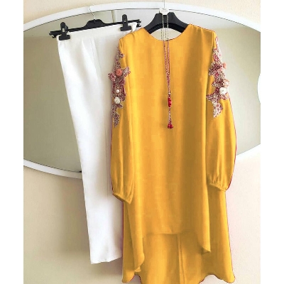 Picture of Western Dress summer fashion chiffon shirt and Skirts, women's summer dress, western style Tops and Skirts, sense of niche temperament Dress for Girls