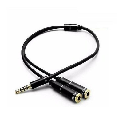Picture of Stereo Audio Cable 2 in 1 Female to Male Audio Line 3.5mm Audio For Headset Microphone MP3 MP4 Multicolor