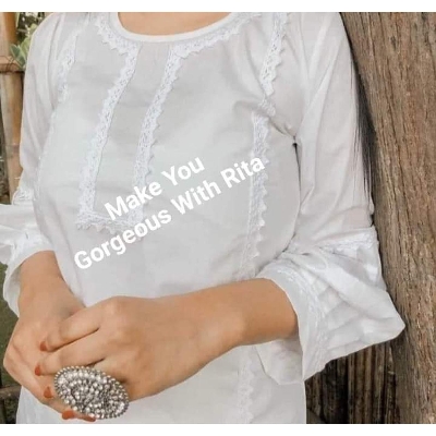 Picture of Westrn Fashion Ladis Stitch Kameez and pant Duble Gorgette  style Kurti  dress for women - Beating