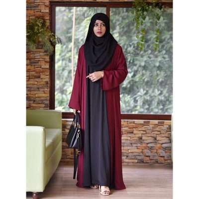 Picture of Arabiyan borkha (koti adjust) Red Purple Color Dubai Cherry Georgette Fabric Comfortable and Stylish  For Women
