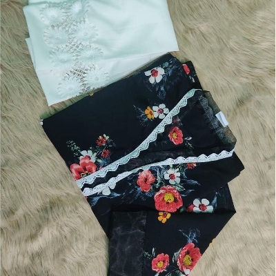 Picture of Western Fashion Ladies Most demanding party wear Double georgette special Style Kurtas with designed pant For Women - Black