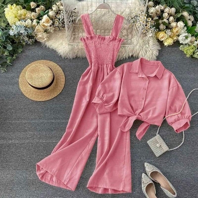 Picture of Western Fashion Ladis Stitched Tops and Jumsut Double Charry style Kurti  dress for women