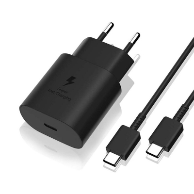 Picture of Samsung Charger 25W USB-C to C Cable Super Fast Charging power adapter for Samsung Galaxy note 10 Plus 5G A90 A80 A70 A60  S9 S10 Black