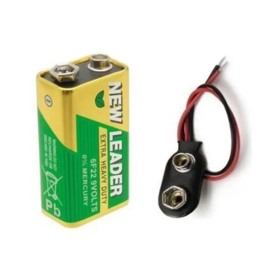Picture of 9V Battery with Connector Combo Pack ( Battery + Connector ) Multicolor
