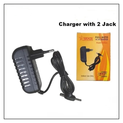 Picture of Ac To Dc 1.5V To 12V Power Adapter Universal Automatic - Charger With 2 Jack Black