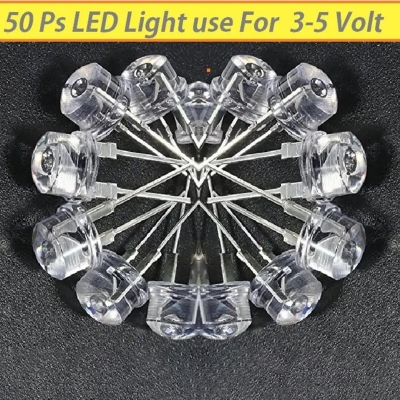 Picture of 8mm Clear White Led (Light Emitting Diode) -50Pcs White