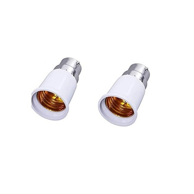 Picture of 2 psc Bulb Base Socket (B22 To E27) Converter Adapter White