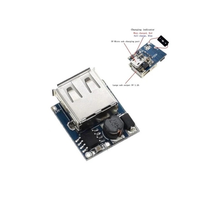 Picture of 1Ps Mini Power Bank Circuit 5V Step Up Protection Board Boost Power Module Micro USB Port Li-ion 18650 Battery Charger Board Multicolor