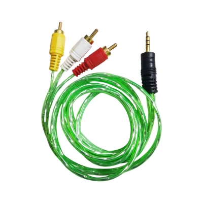 Picture of Audio Video AV Cable 3.5mm Headphone Jack 1:3 RCA TV Cable DV Digital Camera CD Player MP3 MP4 AV Out Cable Multicolor