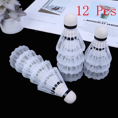 Picture of 12 Pcs Plastic Badminton Shuttlecock Lightweight For Practice Portable Shuttlecocks Training Kids Entertainment 