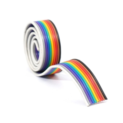 Picture of 10 Core Rainbow Color Flat Ribbon Wire Cable (1 Meter) 1Meter/10 WAY Wire Rainbow Color Flat Wire Cable Multicolor