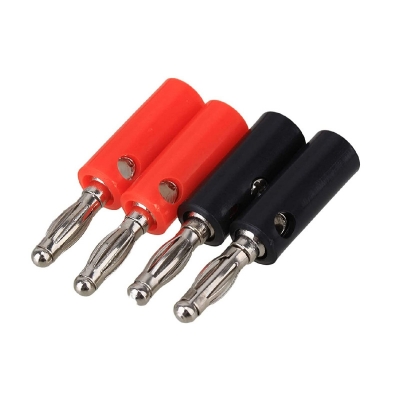 Picture of Banana Pin Connector Male 4mm Audio Speaker Plug Connector Jack Screw Black and Red Color 4 Ps Multicolor