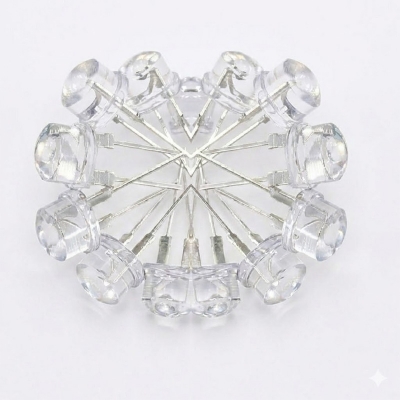 Picture of 50 ps 8mm LED Water Clear Light Emitting Diodes Lamp White