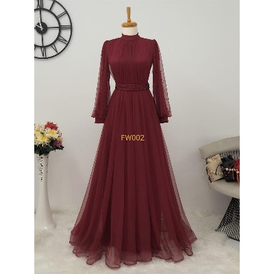 Picture of New design Stylish Maroon Color Pal net Borka Gown  Malai Georgette and soft Pal net Fabric For Women - Maroon