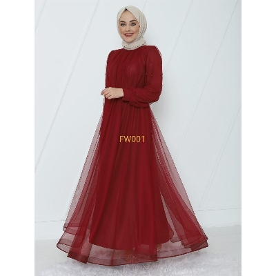Picture of New design Stylish Maroon Color Pal net Borka Gown  Malai Georgette and soft Pal net Fabric For Women - Maroon