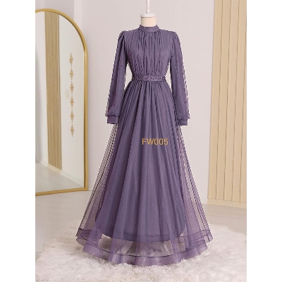 Picture of New design Stylish Maroon Color Pal net Borka Gown  Malai Georgette and soft Pal net Fabric For Women - Purple