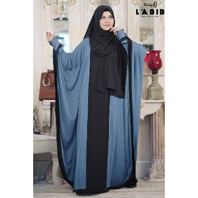 Picture of Women's Abaya Borka Gown Without Hijab Stylish Kurtis Muslim Wear Double cherry Georgette Exclusive Designed For Women/Girls - Blue