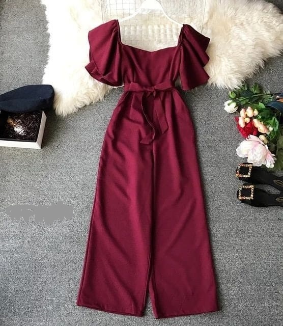 Picture of Western Fashion Ladis Stitched Jumpsuit Charry Georgette style Kurti dress for women - Maroon