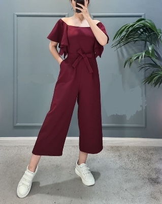 Picture of Western Fashion Ladis Stitched Jumpsuit Charry Georgette style Kurti dress for women - Purple