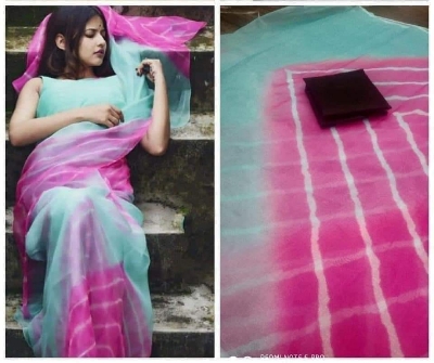 Picture of Organza Digital Printed Saree New Collection Rainbow Color Fashionable Stylish and Comfortable For Women - Rainbow