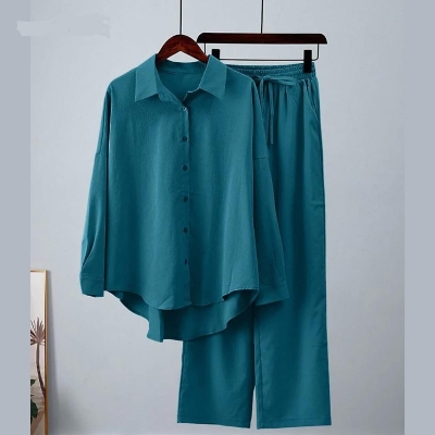 Picture of Western Fashion Ladis Stitched Green Color Freal Tops and Pant Double Georgette  style Kurti  dress for wome - Green