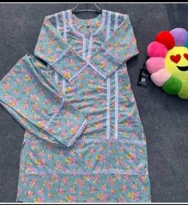 Picture of Western Fashion Sadabahar 2pis Set Muslin cotton with digital print Readymade Less work Salwar Kameez for Women - Dark Ash