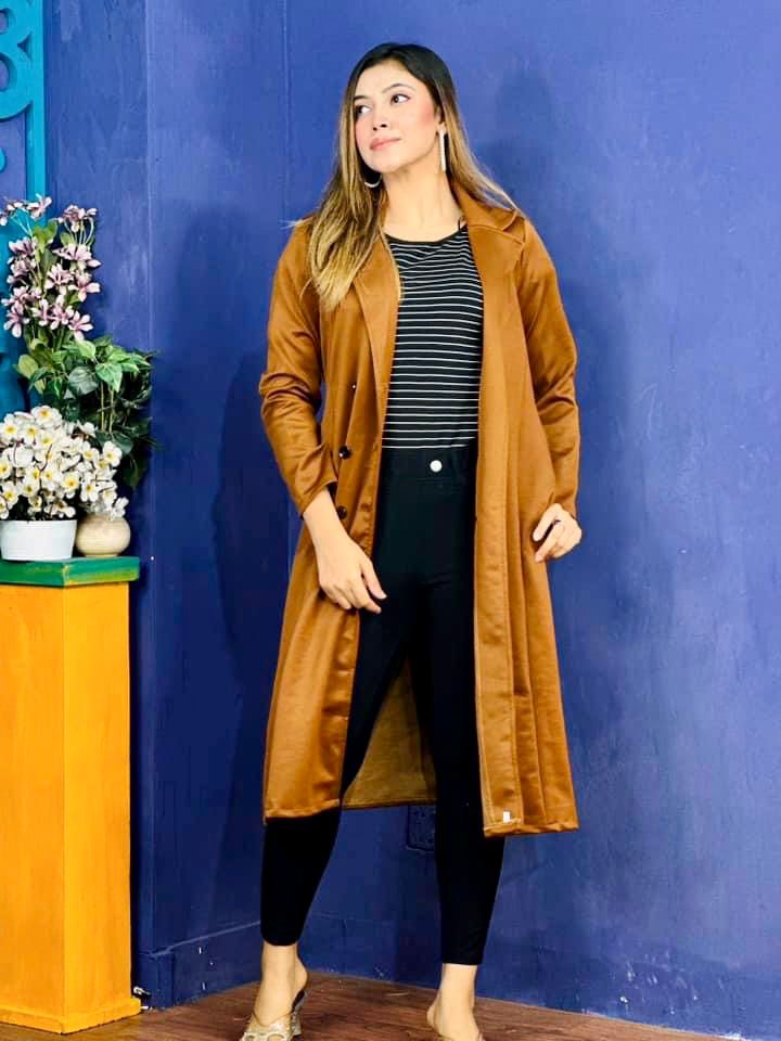 Picture of Women Fashionable Winter fur overcoat Orange Color trending best quality china winter fabric Jackets Coats for women - Orange