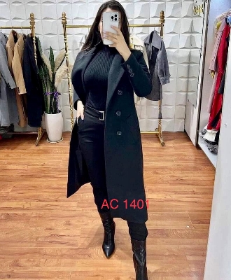 Picture of Women Fashionable Winter fur overcoat Black Color trending best quality china winter fabric Jackets Coats for women - Black