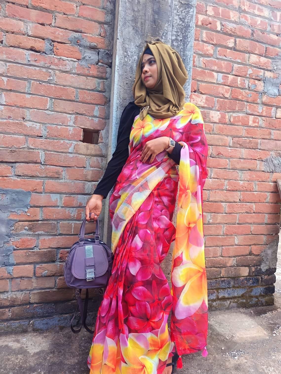 Picture of New Exclusive Design Red Color Chandini  Soft Silk Digital Print Saree for women - Red