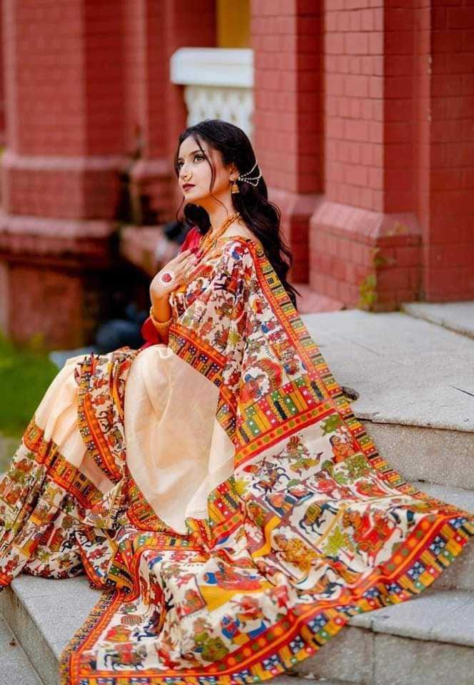 Picture of New Exclusive Design Black Color Chandini  Soft Silk Digital Print Saree for women - Pink